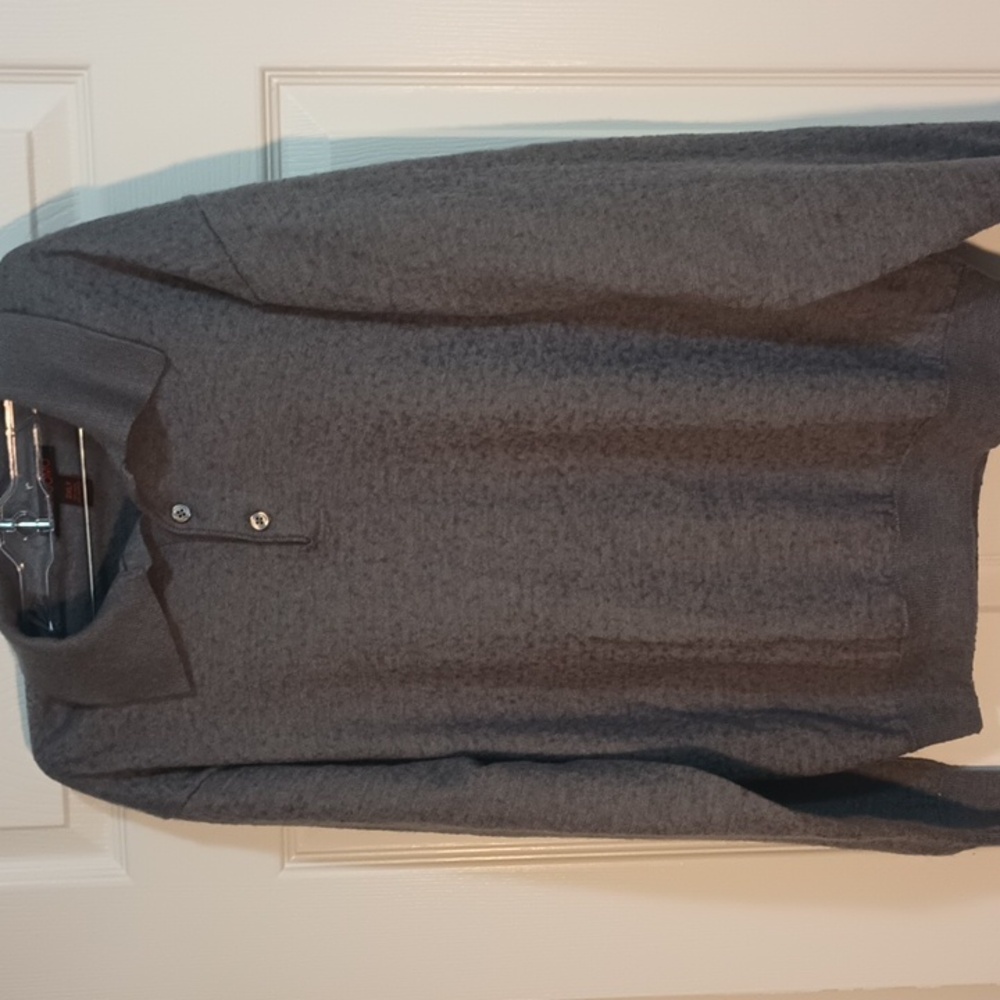 MENS PULLOVER 1/4 BUTTON LONG SLEEVE WOOL BLEND CASUAL SWEATER. 2XLT